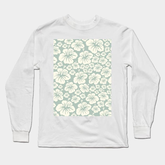 sage green hibiscus tropical aloha Hawaii coconut girl aesthetic iPhone case Long Sleeve T-Shirt by blomastudios